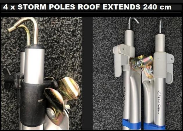 Image 1 of Caravan Awning Poles Alloy Storm Roof Poles x 4 LIKE NEW