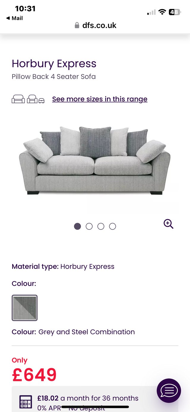Preview of the first image of DFS Horbury Sofas one with sofa bed.