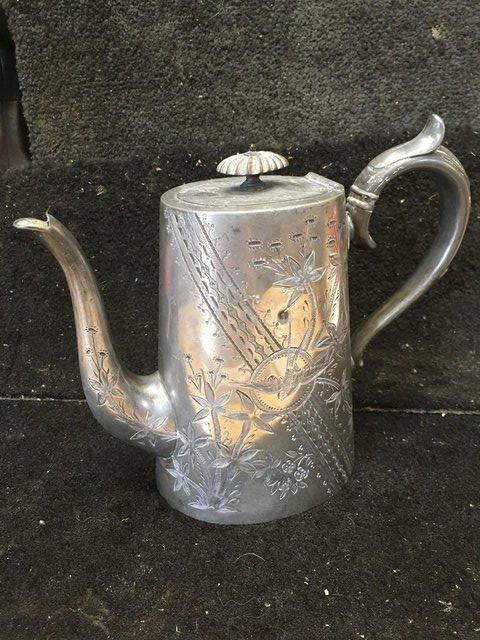 Preview of the first image of Silver tea - coffee pot Circa 1884 Joseph Ridge.