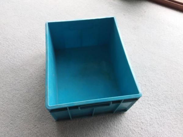 Image 1 of 16 Hard plastic stackable storage boxes