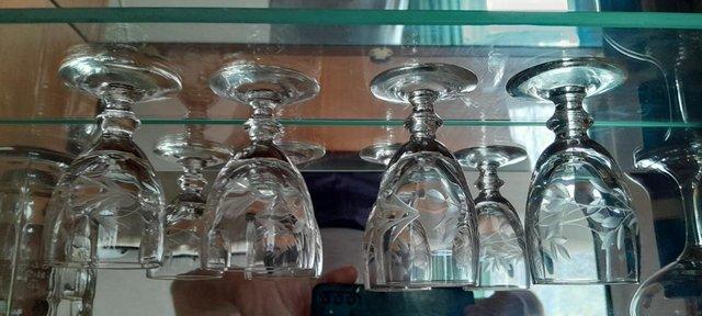 Preview of the first image of Set cut glass liqueur glasses.