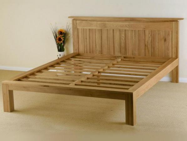 Image 1 of Solid Oak Double Bed Frame