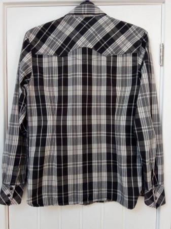 Image 3 of Levi’s Western Sawtooth Checked Cotton Shirt, Medium, black