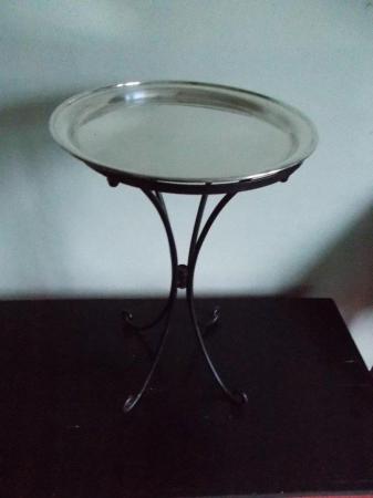 Image 1 of Silver top Plant / Drinks stand 545mm High x 355mm Dia, VGC