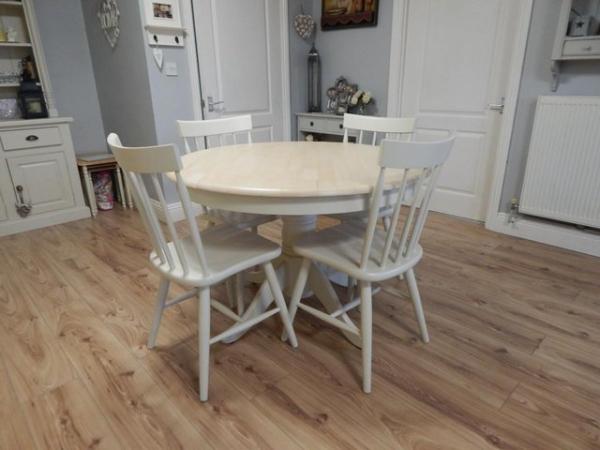 Image 5 of Beech Farmhouse Kitchen table / Dining table & 4 chairs