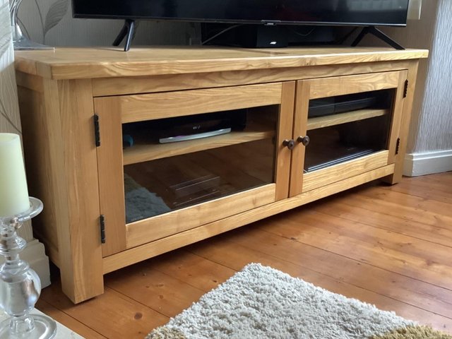 Preview of the first image of Solid Oak TV/Media Cabinet.