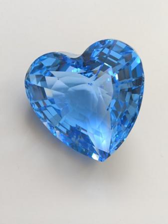 Image 2 of Swarovski Blue Crystal Heart