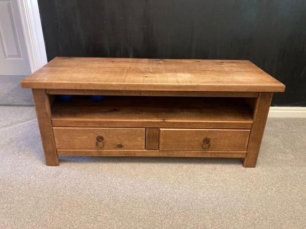Image 2 of Solid oak tv unit, barely used