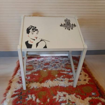 Image 2 of Upcycled Audrey Hepburn side / occasional table
