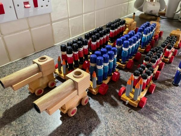 Image 1 of Loads of Toy Soldiers on Transport Trains