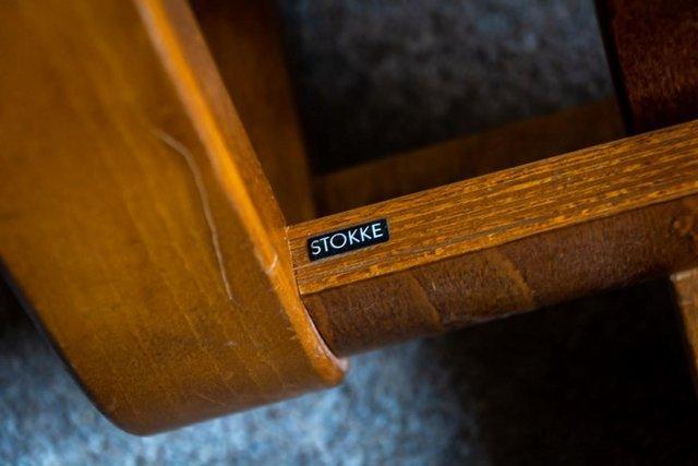 Image 2 of Genuine STOKKE (Varier) Thatsit Balans Chair, Teak + Fabric