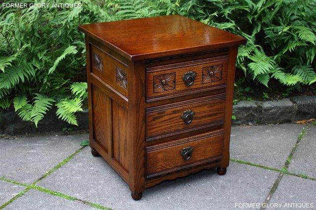 Image 17 of OLD CHARM LIGHT OAK BEDSIDE LAMP TABLES CHESTS OF DRAWERS