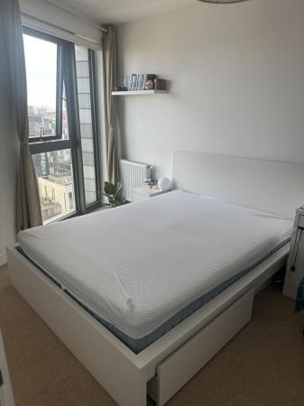 Image 3 of IKEA MALM king Bed frame white (no drawers, no mattress)