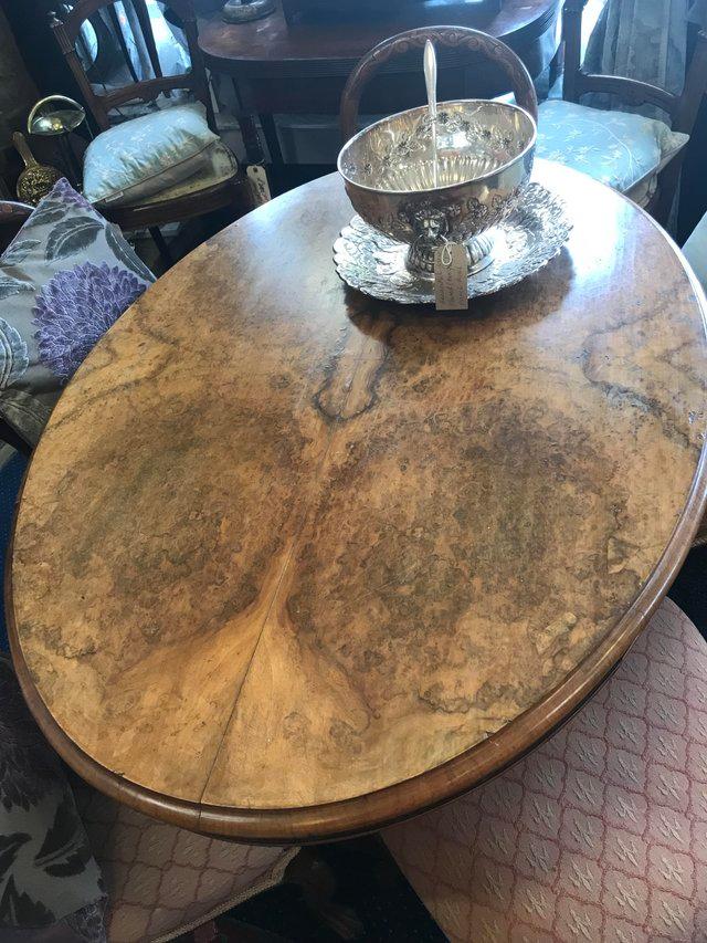 Preview of the first image of Antique Walnut Oval shape Tilted Top Table((Breakfast table).