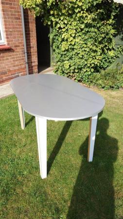 Image 2 of SILVER AND WHITE DINING TABLE
