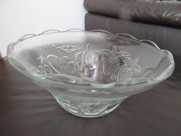 Image 1 of Classic Indonesian Glass Punch Bowl with 12 Cups