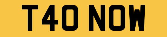 Preview of the first image of T40NOW TAO Number Plate Private Personalised Registration.