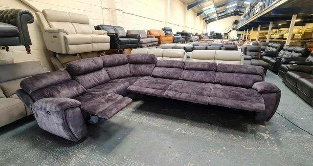 Image 2 of Radley Decent charcoal fabric electric recliner corner sofa