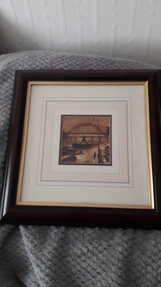 Preview of the first image of Tyne Bridge Newcastle framed print Vintage.