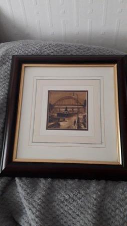 Image 1 of Tyne Bridge Newcastle framed print Vintage