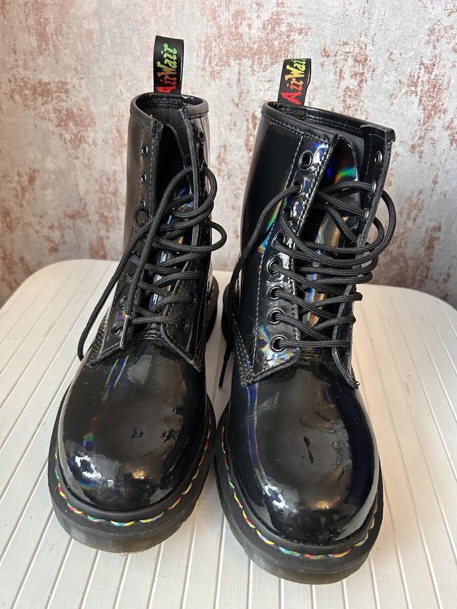 Preview of the first image of Size 5 Rainbow Doc Martens.