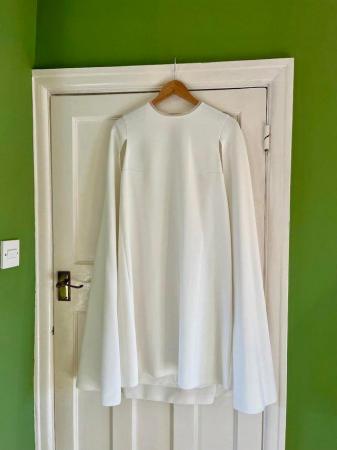 Image 3 of New Roksanda £995 Twiggy Cape Crepe White Wedding Dress