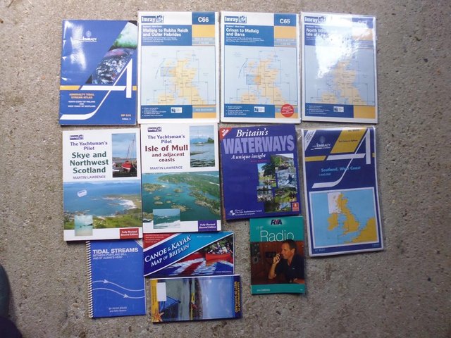 Preview of the first image of Assorted seakayaking books and charts - W Dorset.