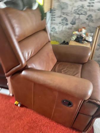 Image 1 of 2 faux leather armchairs brown