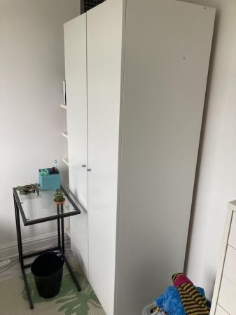 Image 2 of 1 small wardrobe in white like new with inside shelves