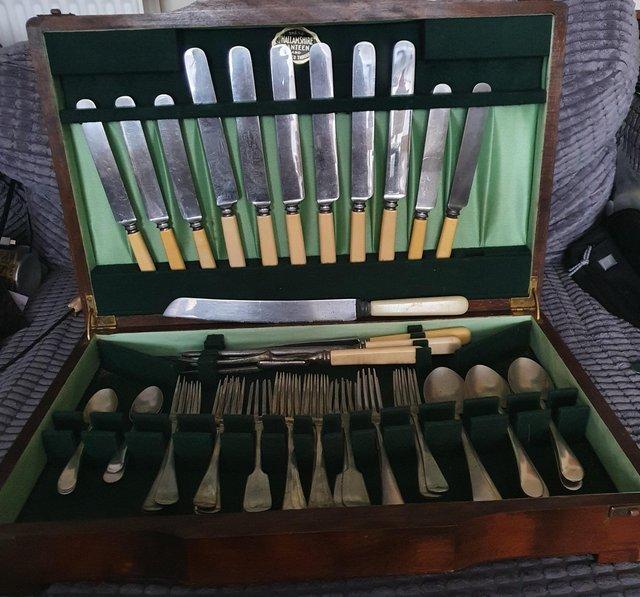 Preview of the first image of Vintage John Bain & Co 47/48*pc Stainless Steel Cutlery Set.