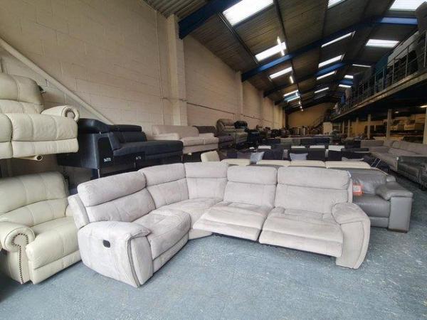 Image 6 of Radley grey velvet fabric manual recliner corner sofa