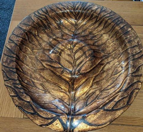 Image 2 of GORGEOUS BLACK/BRONZE GLASS SERVING DISH