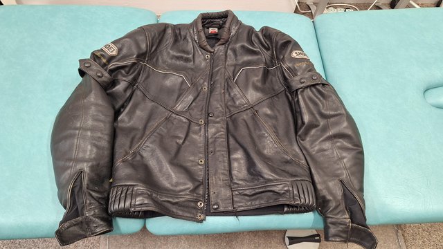 Preview of the first image of Shoei Men's Vintage Leather Motorbike Jacket.