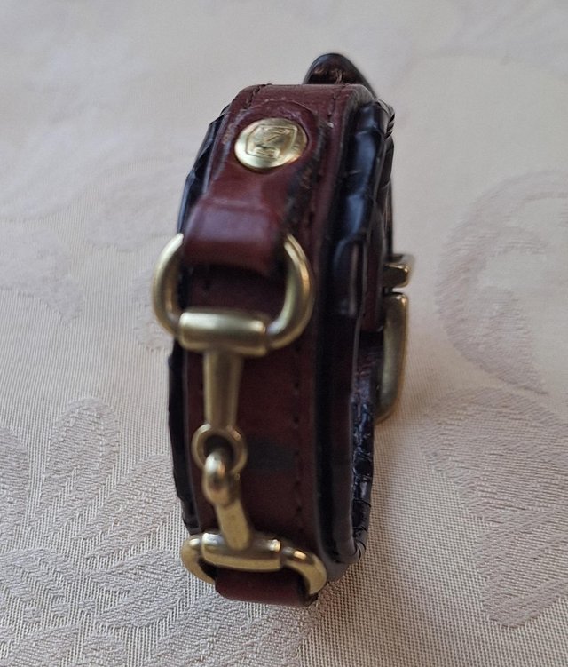 Preview of the first image of Leather bracelet with snaffle bit.