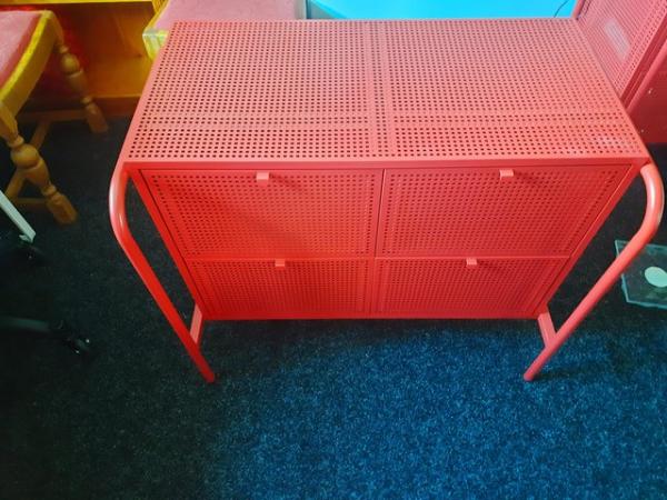 Image 2 of IKEA Nikkeby Dresser With 4 drawers; RED; (84x70cm), Table,
