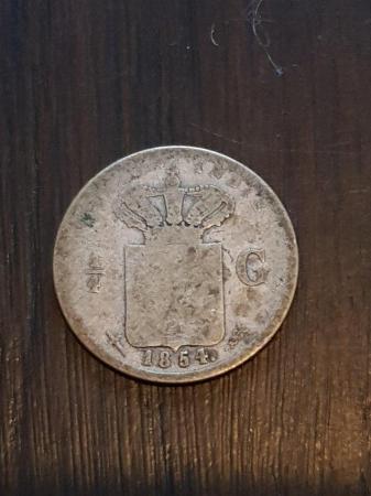 Image 2 of 1/4 Gulden Netherlands 1854 East Indies Coin