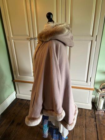 Image 3 of Jacques Vert dusty pink faux fur trim cashmere