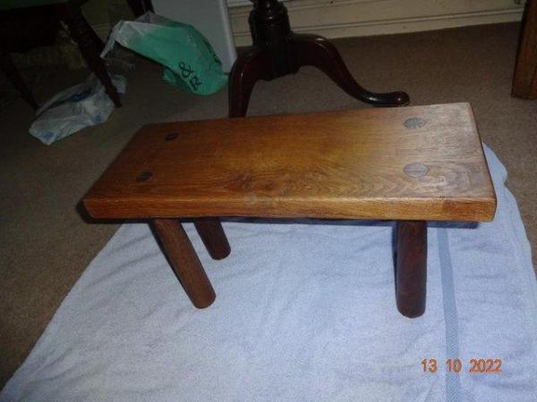 Image 2 of SMALL HAND MADE TABLE OF OAK AND WALNUT