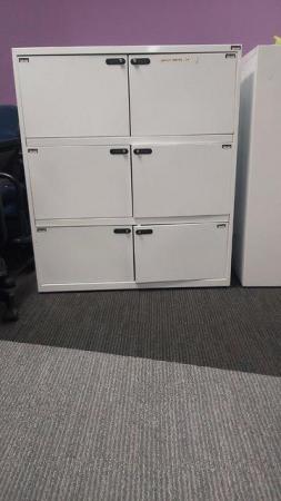 Image 10 of White 6-compartment office combination metal locker