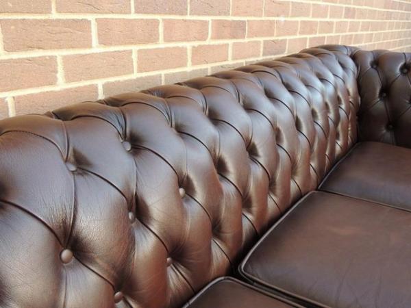 Image 7 of Chesterfield 3 seater Antique Brown Sofa (UK Delivery)
