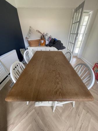Image 3 of Solid farm house style dining table & 4 chairs