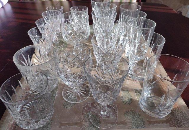 Image 3 of Vintage Cut Glass Drinking Glasses