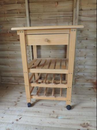 Image 1 of Modern Rustic Style Pine Kitchen Trolley /Storage Unit.