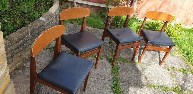 Image 2 of Retro Mid Century Danish dining Chairs x 4