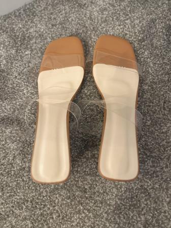 Image 1 of Clear low heel strap sandals