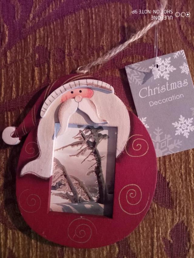 Preview of the first image of Santa photo frame hanging tree decoration BNWT.
