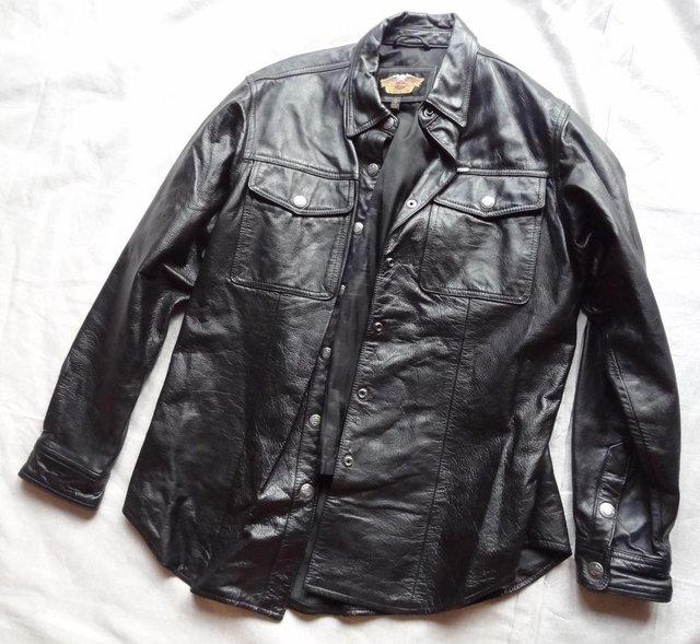 Preview of the first image of Harley Davidson Women’s leather overshirt.