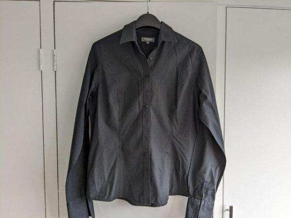 Image 1 of TM Lewin womens black fitted cotton shirt