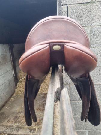 Image 2 of Bate brown leather saddle, good used condition