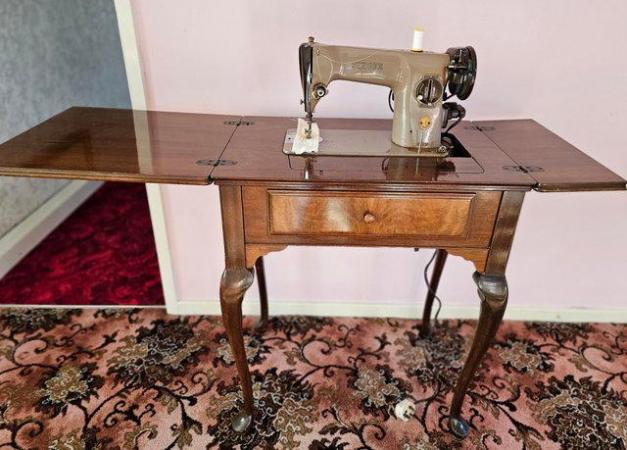 Image 2 of Singer 201Ksewing machine complete with table and power lead
